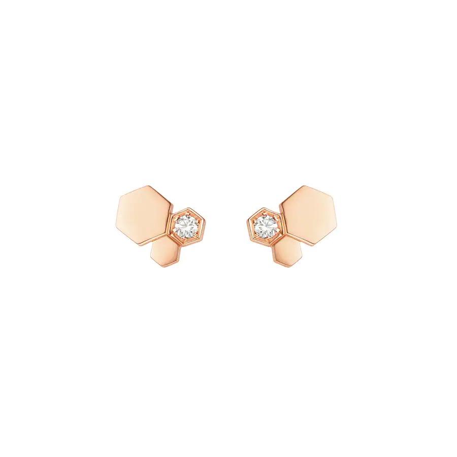 [⭐Reverie Jewels]BEE LOVE PINK GOLD DIAMOND EARRINGS