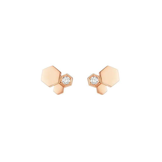[⭐Reverie Jewels]BEE LOVE PINK GOLD DIAMOND EARRINGS