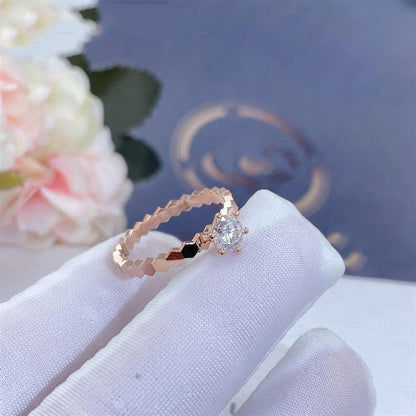 [⭐Reverie Jewels]BEE LOVE RING PINK GOLD 1 DIAMOND