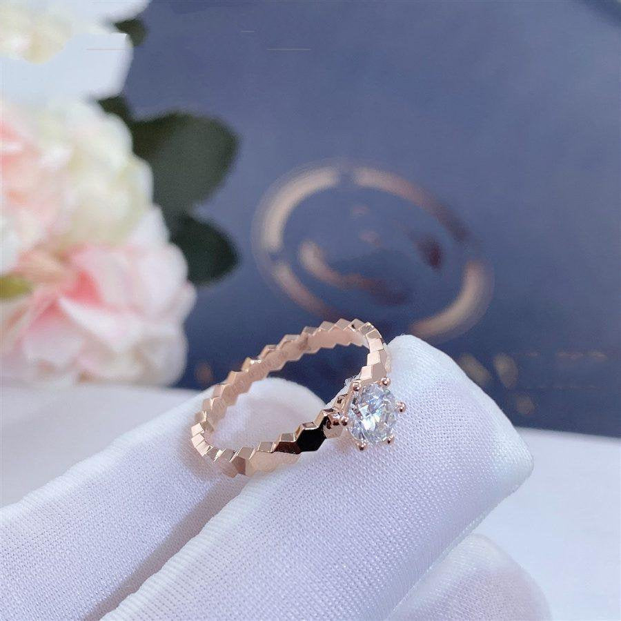 [⭐Reverie Jewels]BEE LOVE RING PINK GOLD 1 DIAMOND