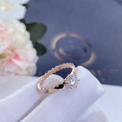 [⭐Reverie Jewels]BEE LOVE RING PINK GOLD 1 DIAMOND