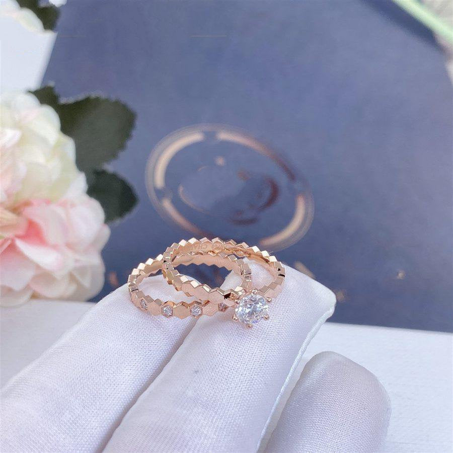 [⭐Reverie Jewels]BEE LOVE RING PINK GOLD 1 DIAMOND