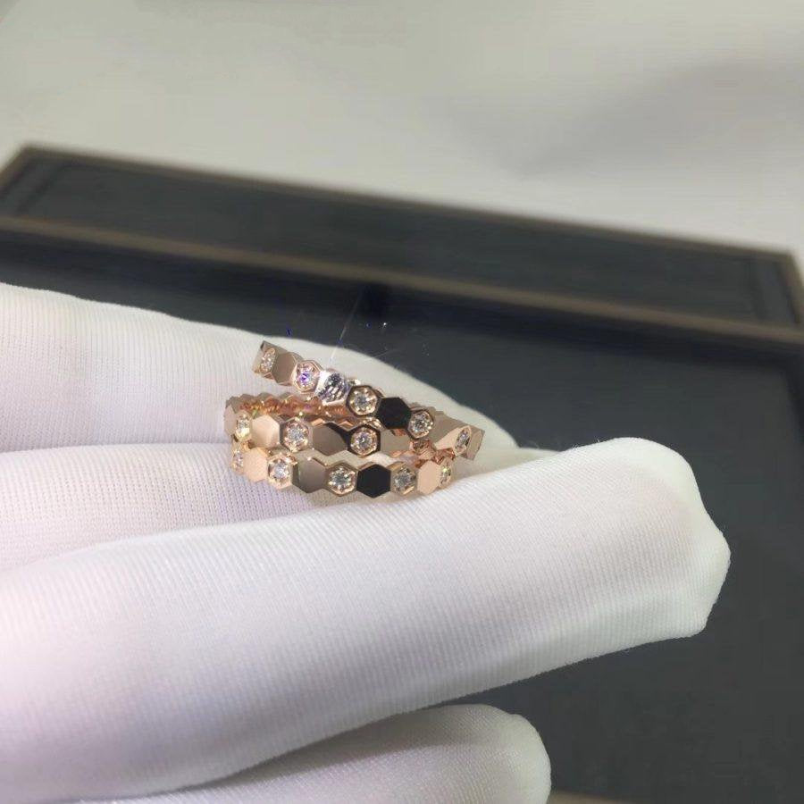 [⭐Reverie Jewels]BEE LOVE RING PINK GOLD DIAMOND