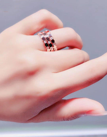 [⭐Reverie Jewels]BEE LOVE RING PINK GOLD DIAMOND