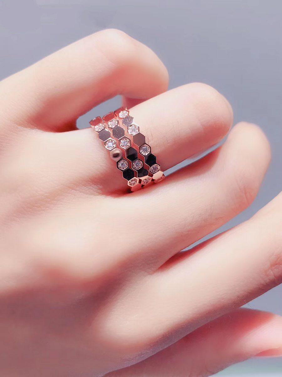 [⭐Reverie Jewels]BEE LOVE RING PINK GOLD DIAMOND