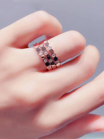 [⭐Reverie Jewels]BEE LOVE RING PINK GOLD DIAMOND