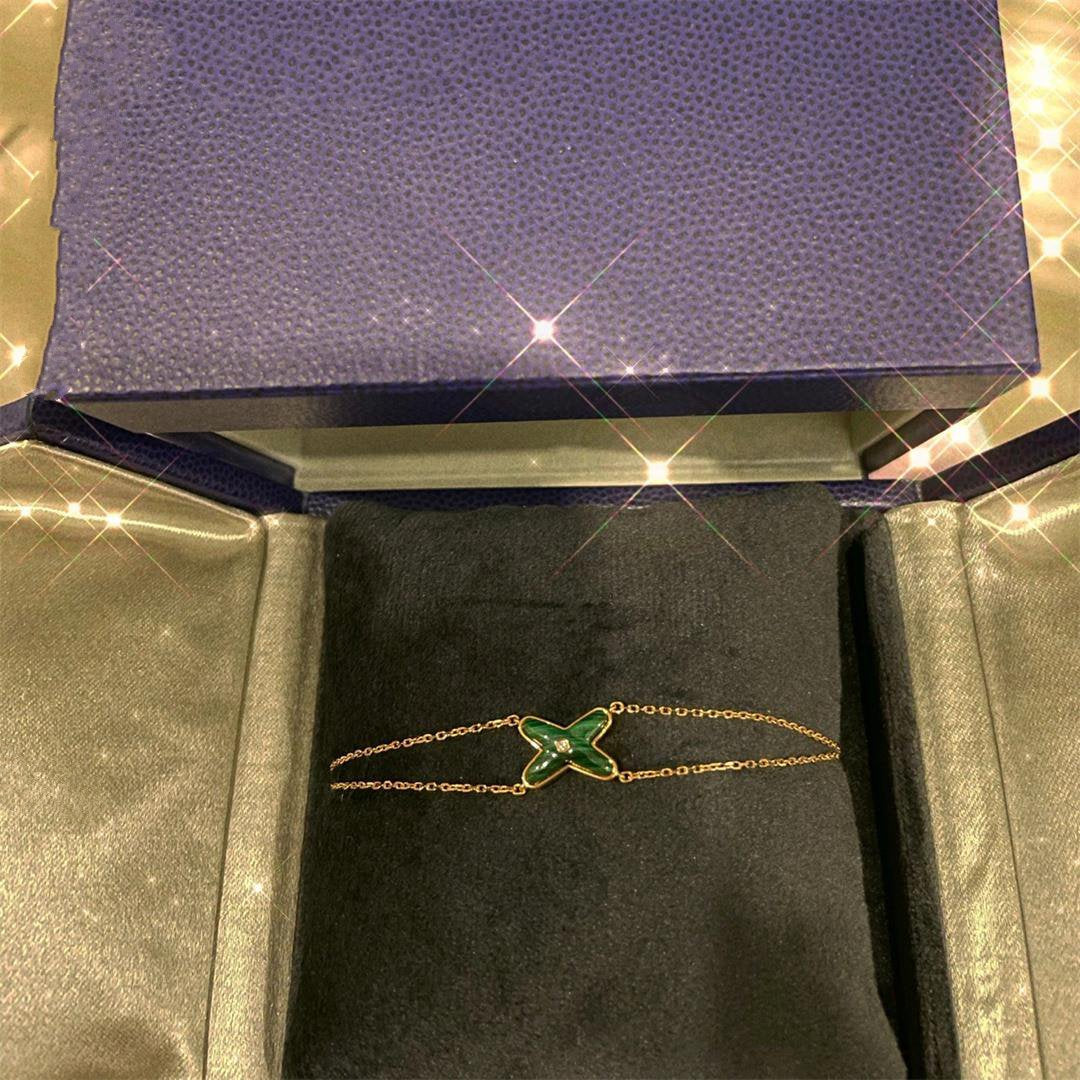 [⭐Reverie Jewels]JEUX BRACELET MALACHITE PINK GOLD 1 DIAMOND