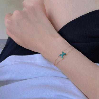 [⭐Reverie Jewels]JEUX BRACELET MALACHITE PINK GOLD 1 DIAMOND