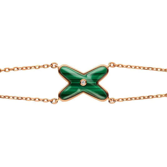 [⭐Reverie Jewels]JEUX BRACELET MALACHITE PINK GOLD 1 DIAMOND