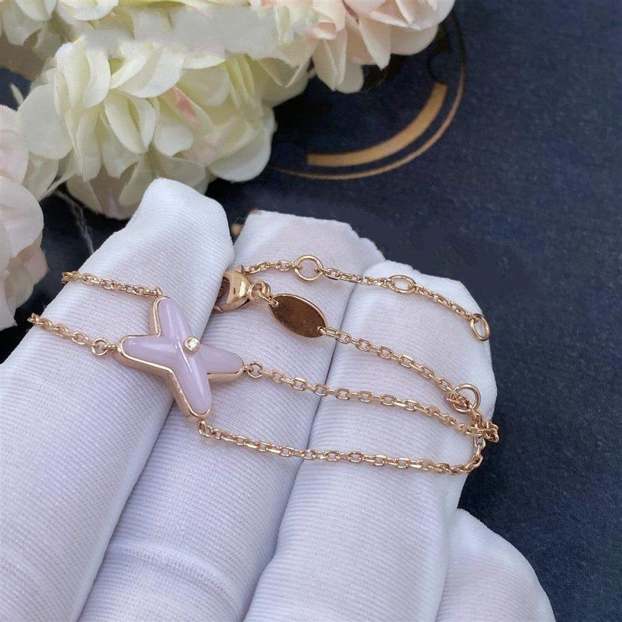 [⭐Reverie Jewels]JEUX BRACELET PINK MOP PINK GOLD 1 DIAMOND
