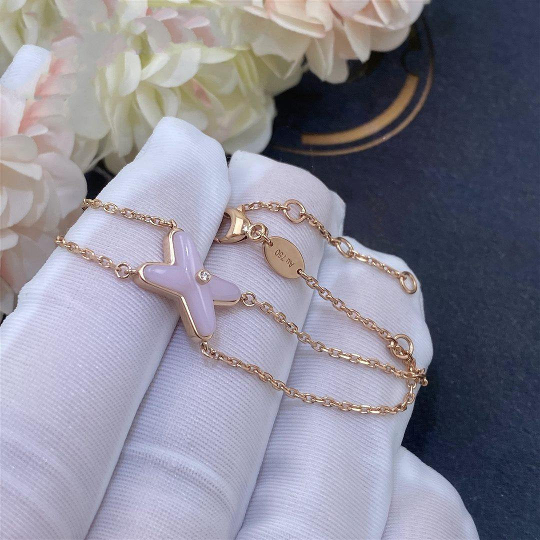 [⭐Reverie Jewels]JEUX BRACELET PINK MOP PINK GOLD 1 DIAMOND