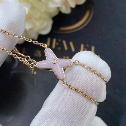 [⭐Reverie Jewels]JEUX BRACELET PINK MOP PINK GOLD 1 DIAMOND