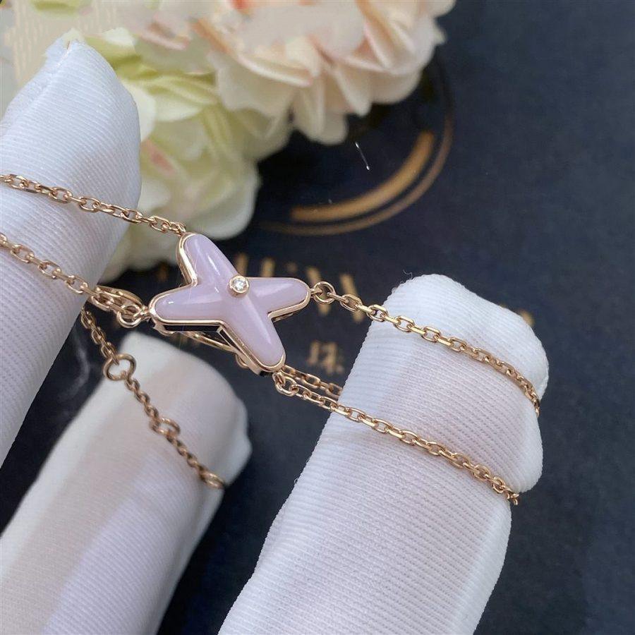 [⭐Reverie Jewels]JEUX BRACELET PINK MOP PINK GOLD 1 DIAMOND