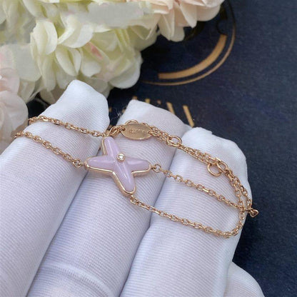 [⭐Reverie Jewels]JEUX BRACELET PINK MOP PINK GOLD 1 DIAMOND