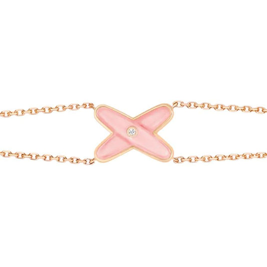 [⭐Reverie Jewels]JEUX BRACELET PINK MOP PINK GOLD 1 DIAMOND