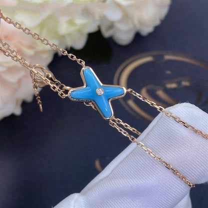 [⭐Reverie Jewels]JEUX BRACELET TURQUOISE PINK GOLD 1 DIAMOND