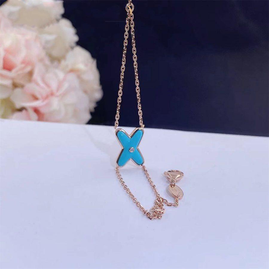 [⭐Reverie Jewels]JEUX BRACELET TURQUOISE PINK GOLD 1 DIAMOND