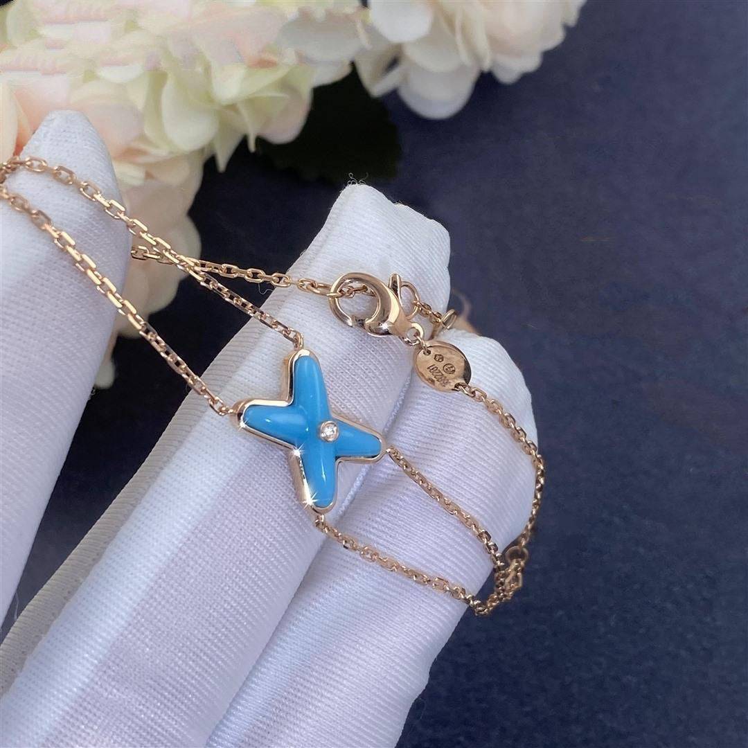[⭐Reverie Jewels]JEUX BRACELET TURQUOISE PINK GOLD 1 DIAMOND