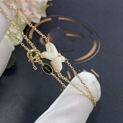 [⭐Reverie Jewels]JEUX BRACELET WHITE MOP GOLD 1 DIAMOND