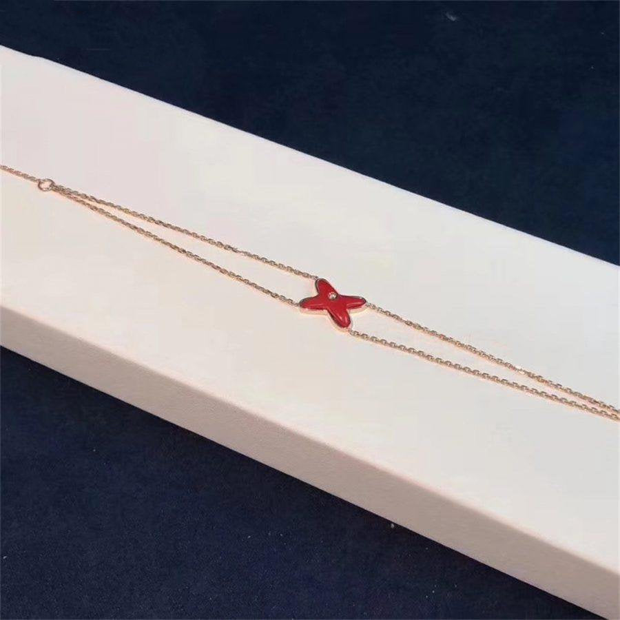 [⭐Reverie Jewels]JEUX BRACELET CARNELIAN PINK GOLD 1 DIAMOND