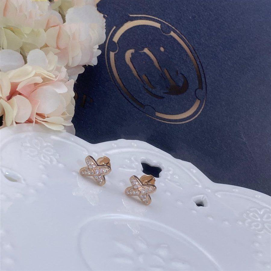 [⭐Reverie Jewels]JEUX DE PINK GOLD DIAMOND EARRINGS