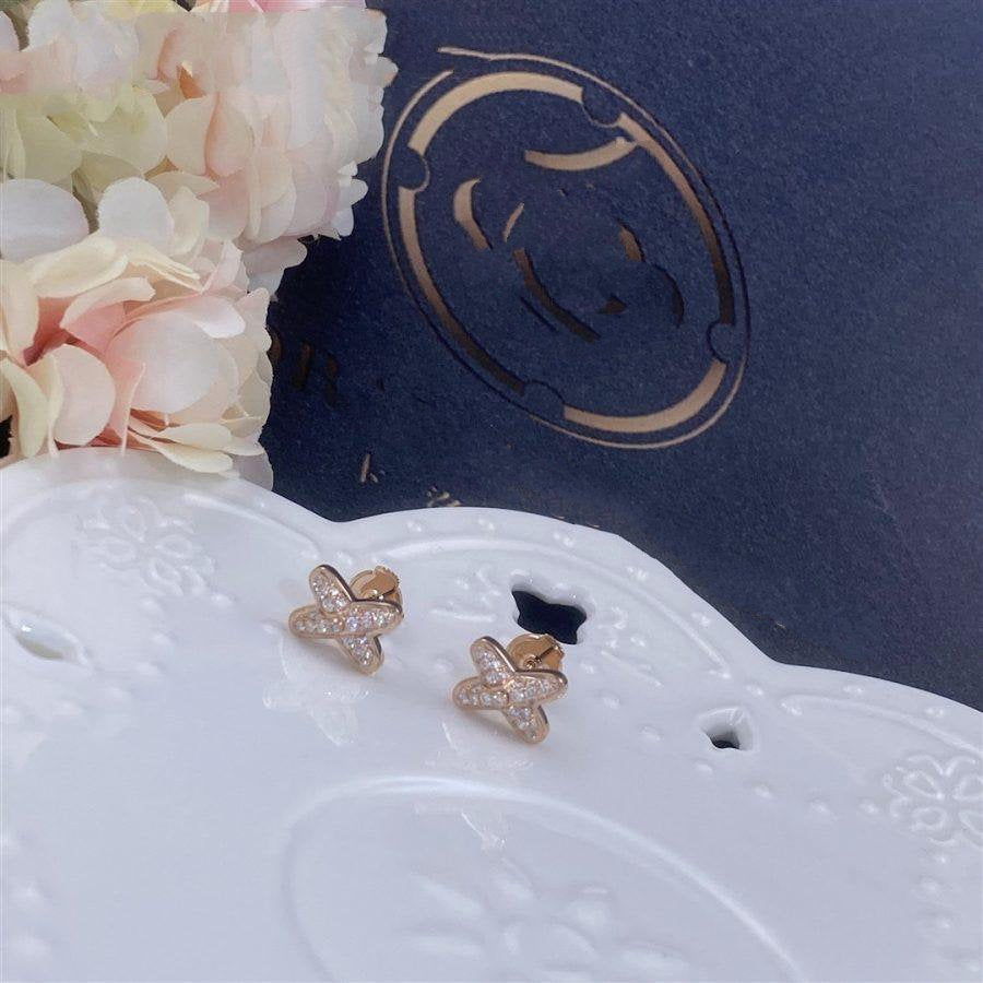 [⭐Reverie Jewels]JEUX DE PINK GOLD DIAMOND EARRINGS
