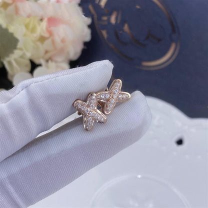 [⭐Reverie Jewels]JEUX DE PINK GOLD DIAMOND EARRINGS