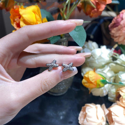 [⭐Reverie Jewels]JEUX DE SILVER DIAMOND EARRINGS