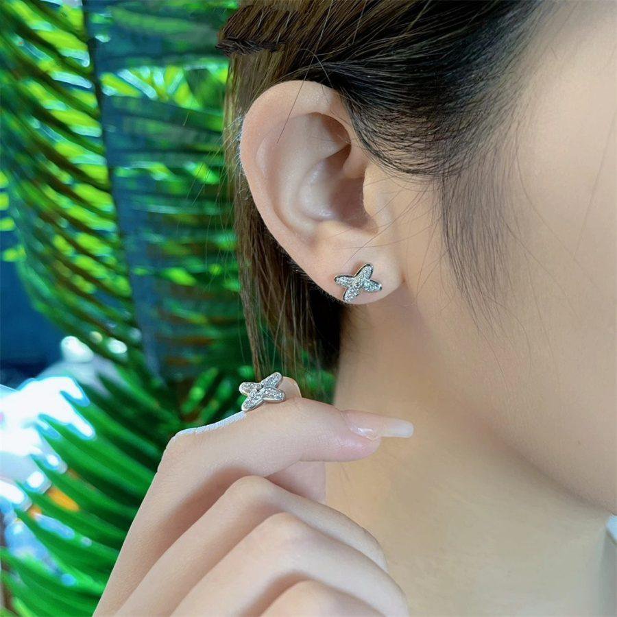 [⭐Reverie Jewels]JEUX DE SILVER DIAMOND EARRINGS