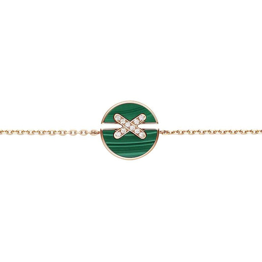 [⭐Reverie Jewels]JEUX DE BRACELET MALACHITE PINK GOLD DIAMONDS