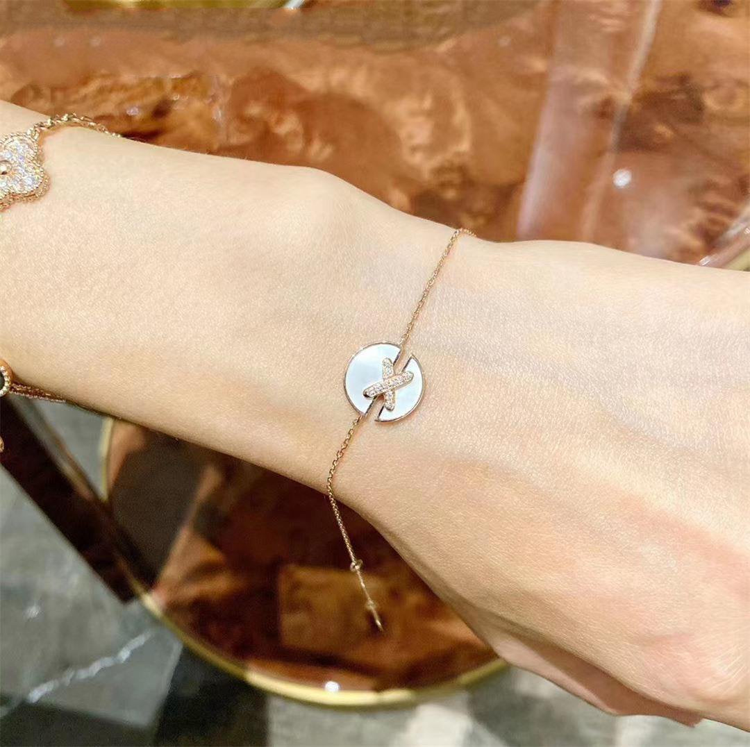 [⭐Reverie Jewels]JEUX DE BRACELET MOP PINK GOLD DIAMONDS
