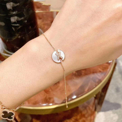[⭐Reverie Jewels]JEUX DE BRACELET MOP PINK GOLD DIAMONDS
