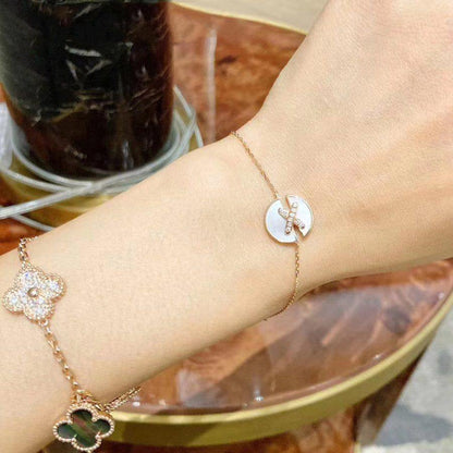 [⭐Reverie Jewels]JEUX DE BRACELET MOP PINK GOLD DIAMONDS