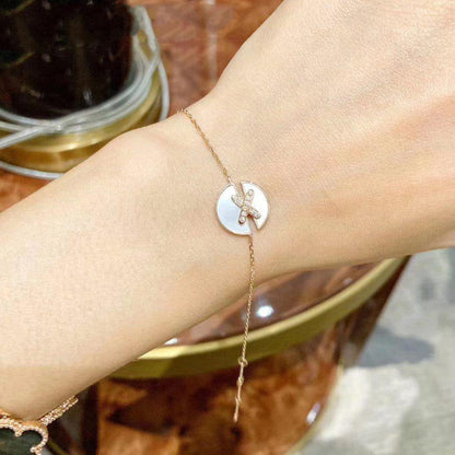 [⭐Reverie Jewels]JEUX DE BRACELET MOP PINK GOLD DIAMONDS