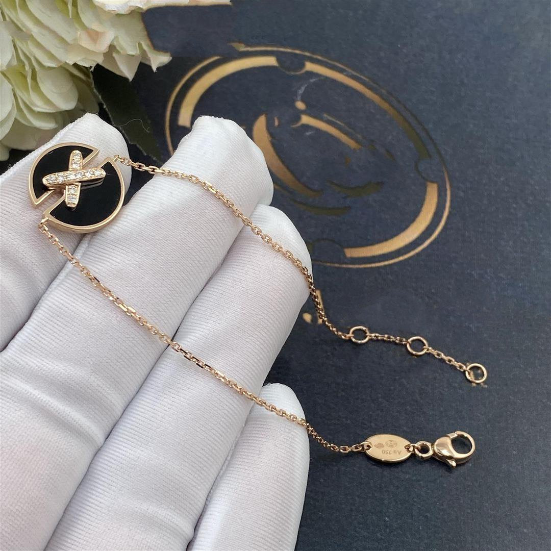 [⭐Reverie Jewels]JEUX DE BRACELET ONYX PINK GOLD DIAMOND