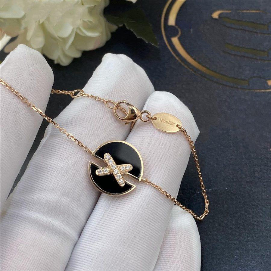 [⭐Reverie Jewels]JEUX DE BRACELET ONYX PINK GOLD DIAMOND