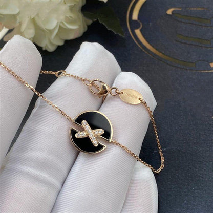 [⭐Reverie Jewels]JEUX DE BRACELET ONYX PINK GOLD DIAMOND