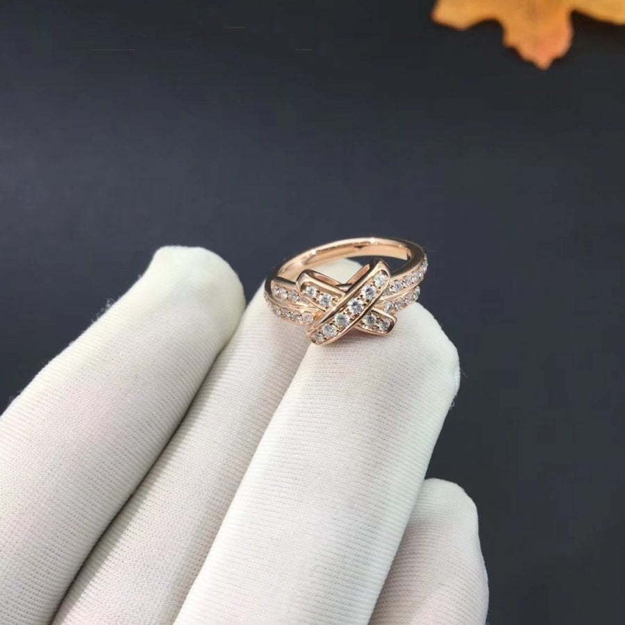 [⭐Reverie Jewels]JEUX DE RING PINK GOLD DIAMOND