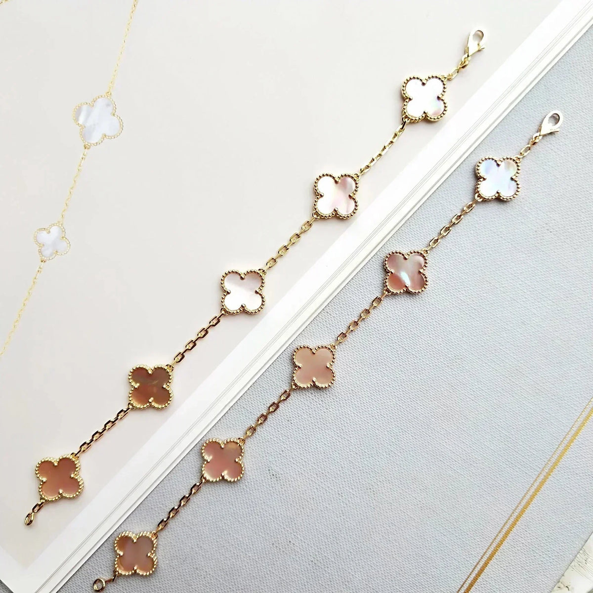 [⭐Reverie Jewels] CLOVER 5 MOTIFS  PINK MOP BRACELET COLLECTION
