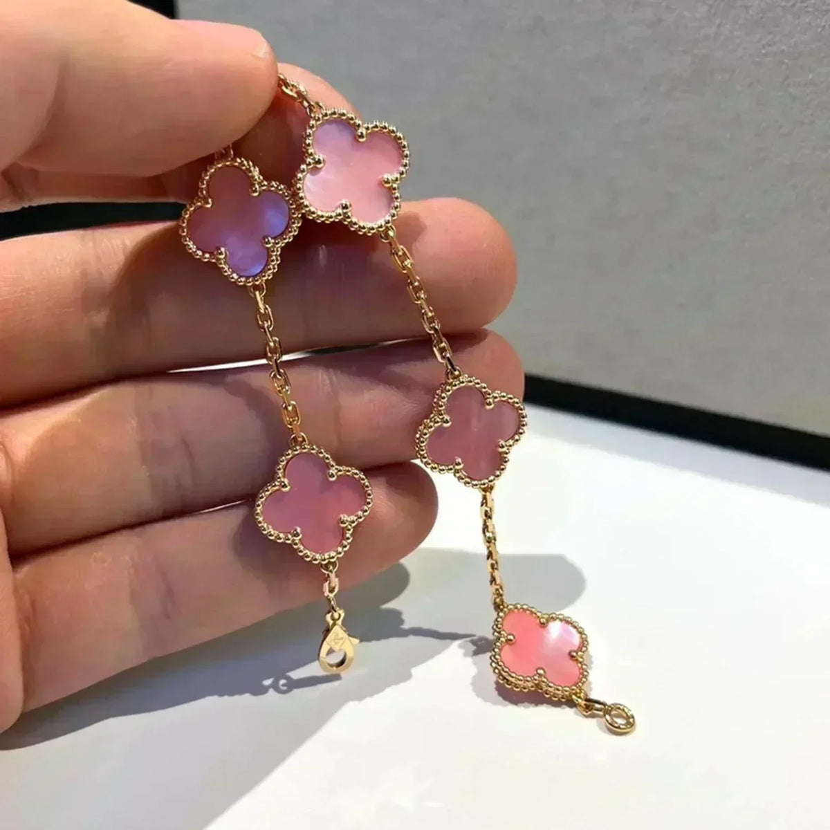 [⭐Reverie Jewels] CLOVER 5 MOTIFS  PINK MOP BRACELET COLLECTION
