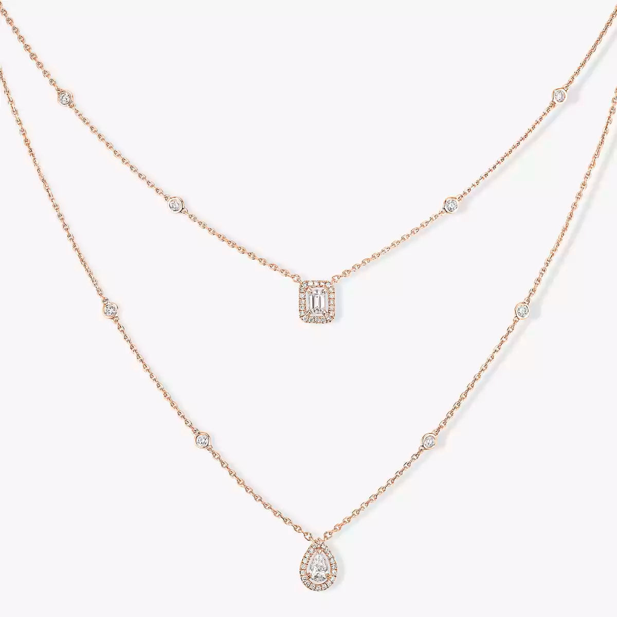 [⭐Reverie Jewels]Diamond Necklace My Twin 2 Rows