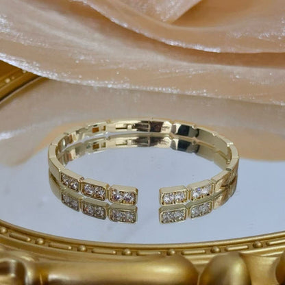 [⭐Reverie Jewels jewelrys]LOVE DIAMOND OPEN  BRACELET
