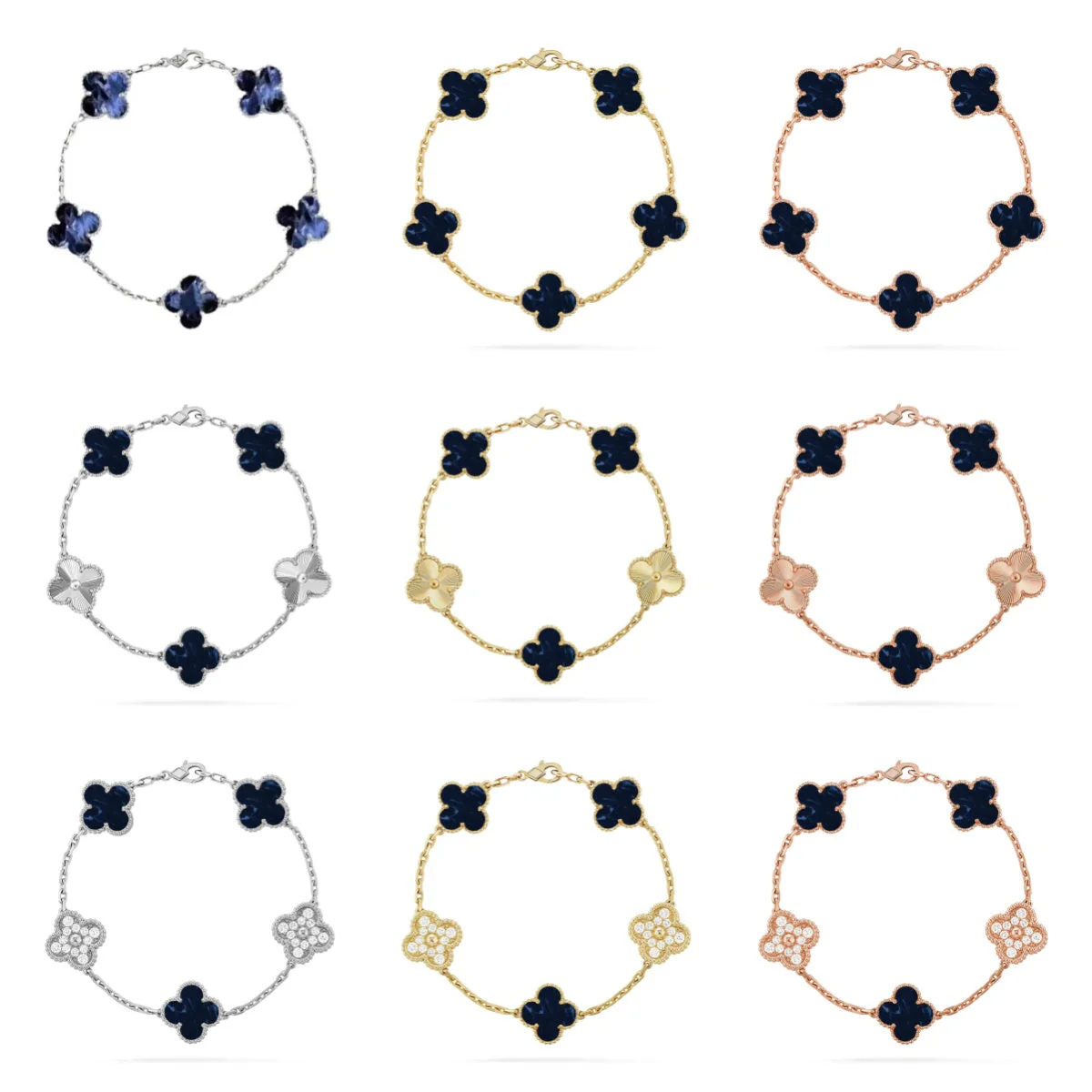 [⭐Reverie Jewels]CLOVER 5 MOTIF PIETERSITE BRACELET COLLECTION