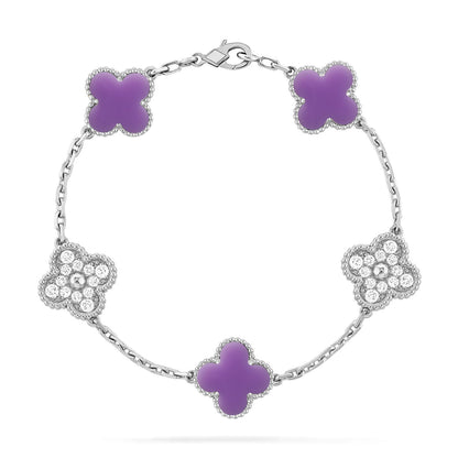 [⭐Reverie Jewels]CLOVER 5 MOTIF LIGHT PURPLE BRACELET COLLECTION