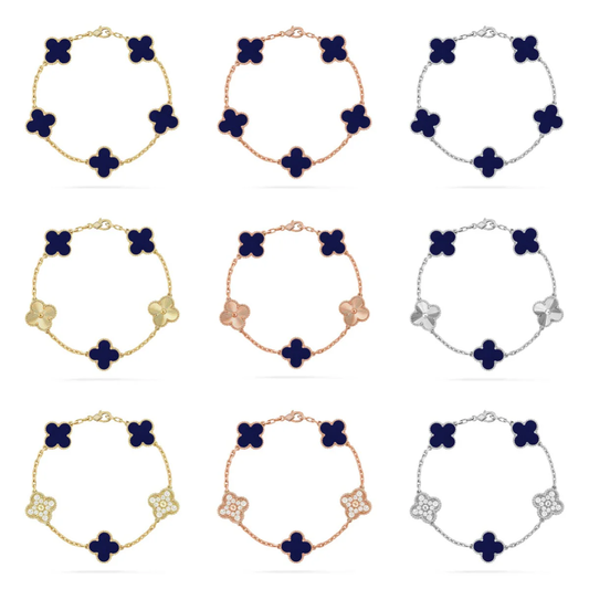 [⭐Reverie Jewels]CLOVER 5 MOTIF LAPIS LAZULI BRACELET COLLECTION