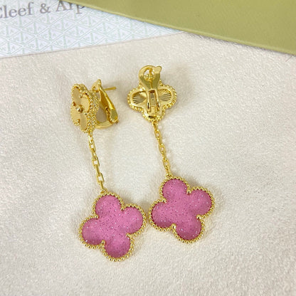 [⭐Reverie Jewels]2026 NEW CLOVER 2 MOTIF  BUBBLE PINK ENAMEL