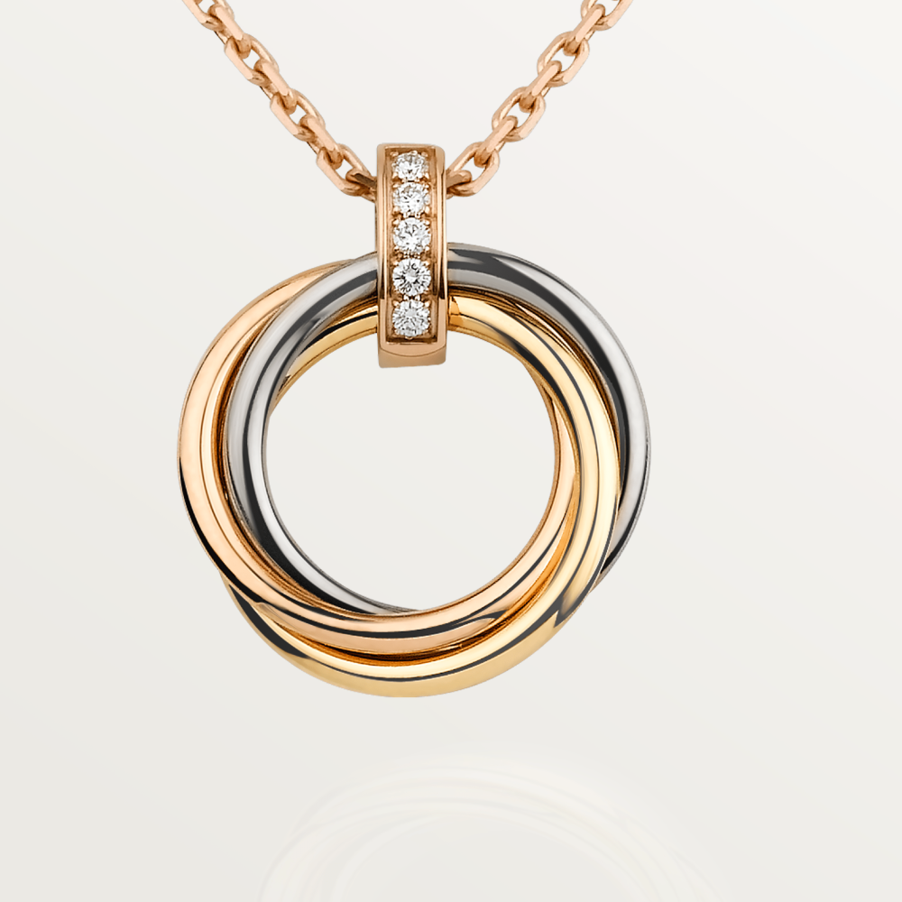 [⭐Reverie Jewels]TRINITY NECKLACE GOLD  DIAMONDS