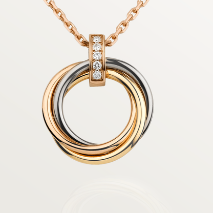 [⭐Reverie Jewels]TRINITY NECKLACE GOLD  DIAMONDS