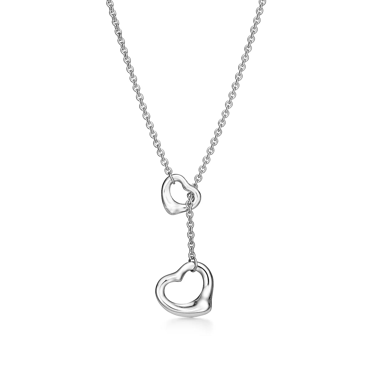 [Reverie Jewels]OPEN HEART LARIAT NECKLACE SILVER