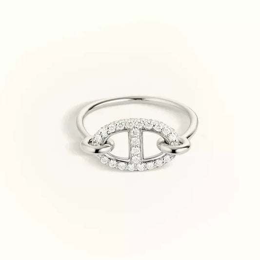 [⭐Reverie Jewels]RONDE SMALL SILVER DIAMOND RING